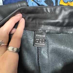 SHEIN Black Faux Leather pants